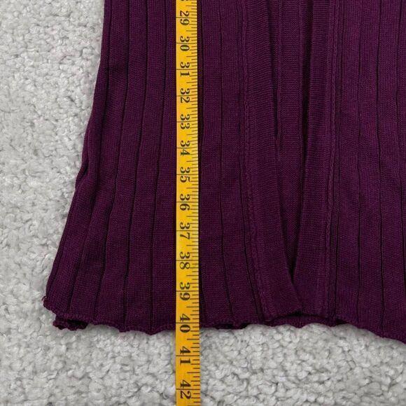 Free People Ribby Rib Linen Blend Long Cardigan Duster Maroon - Picture 9 of 11